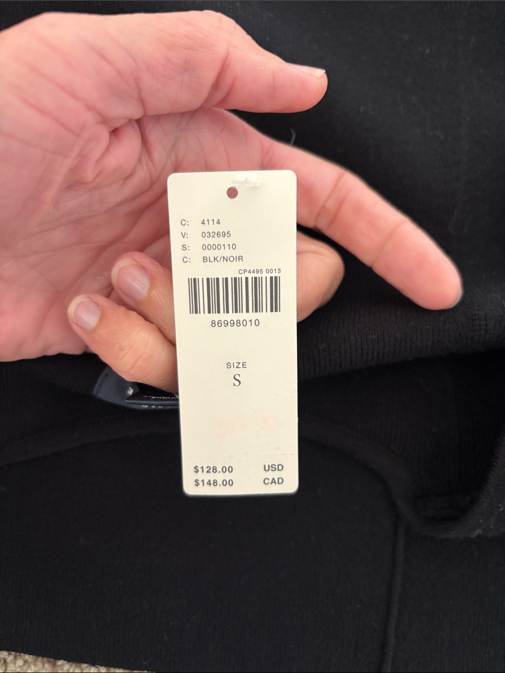 NWT Maeve Black Zip-Front Short Sleeve Top - Picture 6 of 6